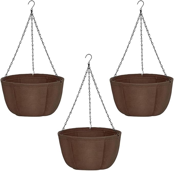 Hanging Planters for Intdoor Plants,3 Pcs12 Inch Hanging Baskets for Plants Outdoor with Rustproof Chain,Breathable Hanging Pots for Orchids Ferns Balcony Porch Decor L 3pcs