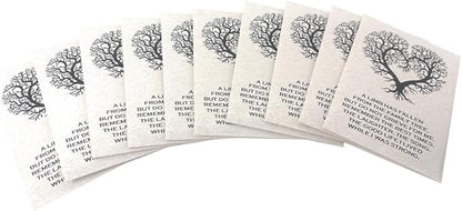 Forget Me Not Seeds - Cream Tree of Life Funeral Favors - 3.25x4.5 inches - Prefilled Seed Packets - Ready to Give - Pack of 20