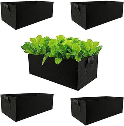 Ulalaza 5PCS Potato Grow Bags with Flap Plant Grow Bags Fabric Multi Ribbon Potato Bag Tomato Vegetable Growth Non-Woven Felt Planting Bag Transparent
