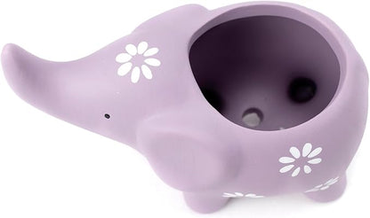 HVEST Elephant Shaped Planter, Cute Purple Animal Elephant Succulent Cactus Plant Pots for Family Friends, Funny Mini Elephant Ceramic Planters for Indoor Home Office Garden Desktop Decoration