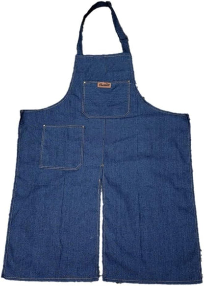 Apron Adjustable Split Leg with Portable Pocket for DIY Ceramic Sculpture | Ceramics Apron Durable Denim, Fit for Gardening, BBQ & Workshop