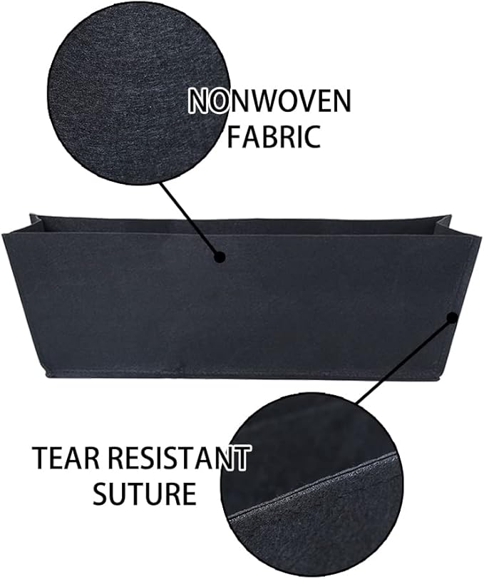 Non-Woven Fabric Plant Grow Bags Replacement Coco Liner Window Basket,Trough Shaped Wall and Deck Mount Planters,Round Hanging Basket (4Pack, 24)