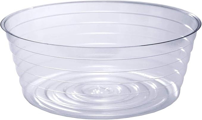 Curtis Wagner Plastics Drip Pan Saucers (5-Pack) - Clear, Deep (Diameter: 8.5" Base, 10" Top, 2.62" Depth) Thin Plastic Plant Tray Indoor Outdoor