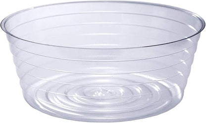 Curtis Wagner Plastics Drip Pan Saucers (5-Pack) - Clear, Deep (Diameter: 8.5" Base, 10" Top, 2.62" Depth) Thin Plastic Plant Tray Indoor Outdoor