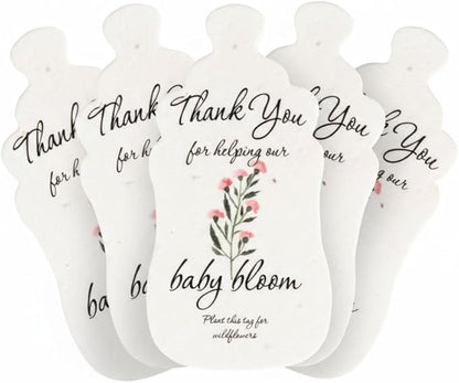 Bottle Shaped Seed Paper – 5Pcs Pink Shower Favors for Guests with Wildflower Seeds, Writable & Plantable, Shower Favor Gifts for Guest