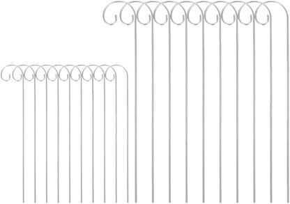 VICASKY 20 Pack Shepherd Hooks for Garden - 8" & 12" Dual Height Set (200mm & 300mm), Metal Plant Hanger Stakes for Outdoor Hanging Baskets, Bird Feeders, Solar Lights, Lanterns & Wedding Decor