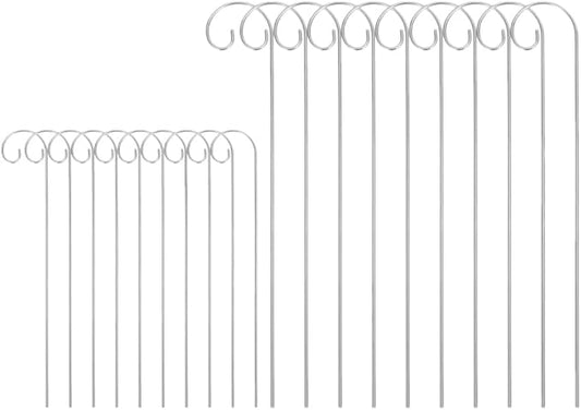 VICASKY 20 Pack Shepherd Hooks for Garden - 8" & 12" Dual Height Set (200mm & 300mm), Metal Plant Hanger Stakes for Outdoor Hanging Baskets, Bird Feeders, Solar Lights, Lanterns & Wedding Decor