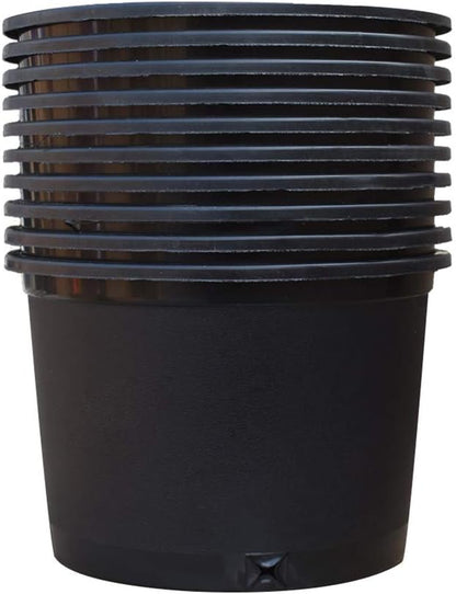 Nursery Pot 1 Gallon 1 Gal 2 Gal 3 Gal 5 Gal 7 Gal 10 Gal 15 Gal Nursery Container Injection Molded Pot Fit for Plants Soil Growers or Hydroponics (10,2 Gallon Short)