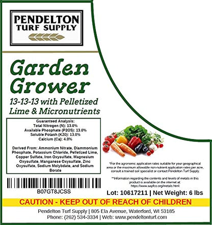 13-13-13 Garden Grower Fertilizer with Pelletized Lime and Micronutrients (6 lbs)