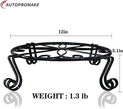 Black Plant Stand for Flower Pot Heavy Duty Potted Holder Indoor Outdoor Metal Rustproof Iron Garden Container Round Supports Rack for Planter Bronze, Pumpkin Stand Outdoor