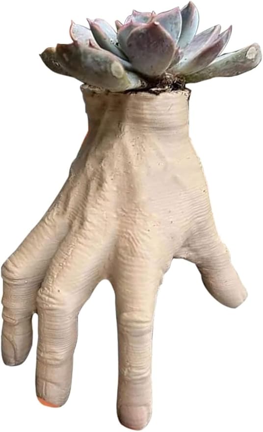 TAYASH Funny Horror Hand Concrete Flower Pot, Spooky Succulent Planter, Outdoor Garden Decor, Halloween Home Decor, Housewarming Gift