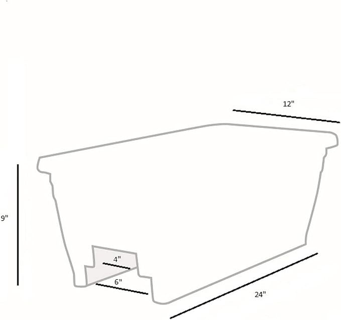 The HC Companies 24 Inch Wide Heavy Duty Plastic Deck Rail Mounted Garden Flower Planter Boxes with Removable Drainage Plugs, White (5 Pack)