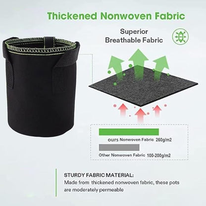 MaJingHengg Plant Grow Bags 4/5/7 Gallon Pack of 5, Aeration Fabric Pots with Handles (Size : 7 Gallon)