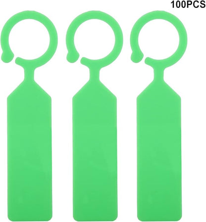 Plant Labels 100 Pcs Plastic Hanging Labels for Plant Tree Nursery Seedling Tags Stakes Markers Reusable(Green)