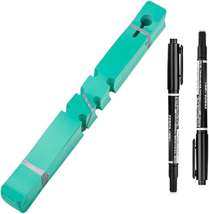 200Pcs Green Plant Labels Plant Tags Wrap Around Hanging Tags Adjustable Outdoor Nursery Garden Labels Sun-Proof Reusable Tree Markers with 2pcs Waterproof Permanent Marker Pen (200Pcs Green)