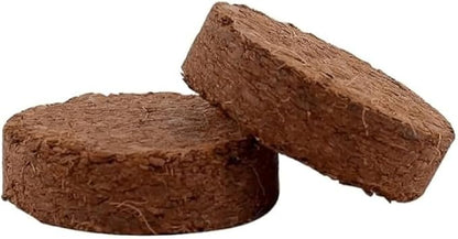 STRNG - Compressed Coco Coir Fiber Disc - 100mm Diameter - 2 Pack - Low EC Ideal for Organic Gardening Herbs, Grass, Flowers, Seedlings & Houseplants Soil Alternative