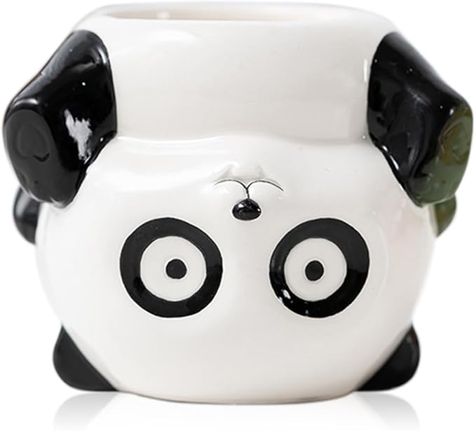 DIYOMR Cute Animal Planter Upside Down Ceramic Cartoon Succulent Pot Animals Shaped Small Flowerpot for Kid's Room Decoration Desktop Planting Ideas Creative Pen Holder - Plants Not Included (Panda)