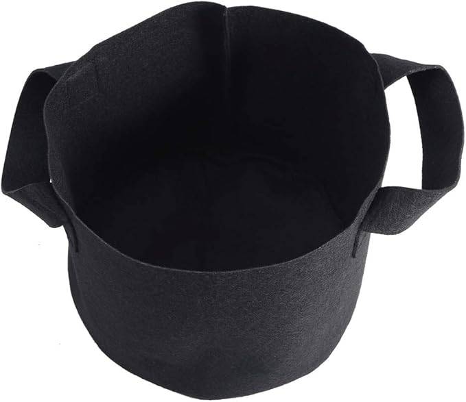 Black Felt Plants Growing Bag, Plant Grow Bags Garden Bag to Grow Vegetables, Vegetable Potato Planter Containers Flower Aeration Planting Pot Container for Planting Potatoes (3 Gallon (20 x 25cm))