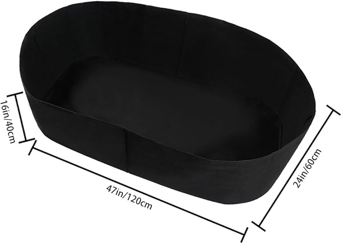 Planting Grow Bag,Felt Fabric Raised Planting Bed,Raised Garden Bed Planter Breathable Planting Container Rectangle Growing Pot (Black - 4ft*2ft - 2pack)