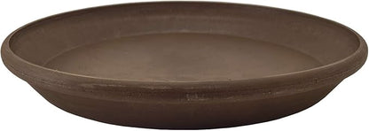PSW Pot Collection AP30C 12-inch Plastic/Stone/Wood Composite Plant Saucer Drip Tray – No Drainage Hole (Drillable), Indoor/Outer Water Tray, Chocolate