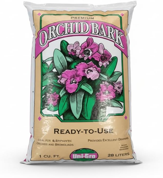 Uni-GRO Orchid Bark, Premium Fir Bark Mix, 1 Cubic Foot (28L) (29 qts), Medium Grade for Orchids and Tropical Plants