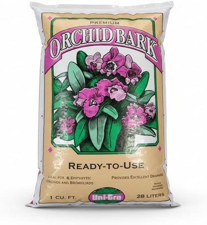 Uni-GRO Orchid Bark, Premium Fir Bark Mix, 1 Cubic Foot (28L) (29 qts), Medium Grade for Orchids and Tropical Plants