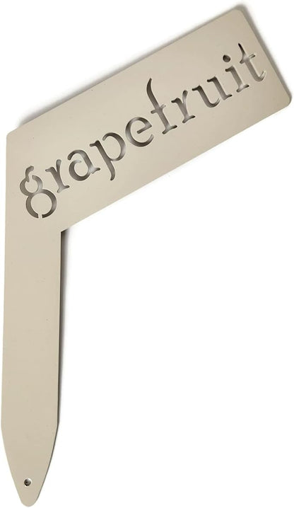 Planter Size Small Metal Garden Plant Vegetable Flower or Herb Markers 13.5 Inches Tall (grapefruit, Cream)