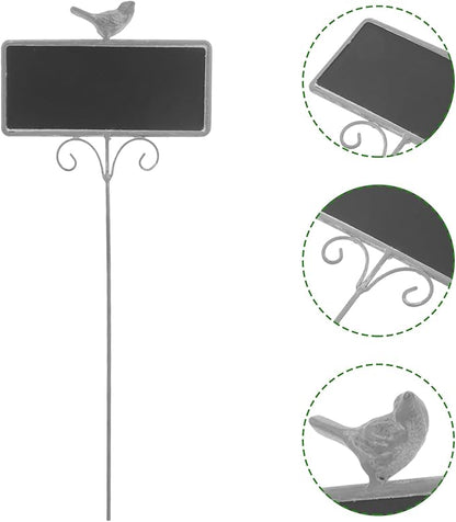 Metal Plant Label Garden Markers Bird Planting Garden Stake Signs Chalkboard Succulent Label for Outdoor Nursery Tags