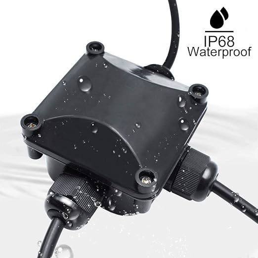 Waterproof Junction Box, IP68, 3-Way Outdoor Cable Connectors,Outdoor/External Electrical Light Junction Box Ø 6mm-10.2mm (3 Pack)