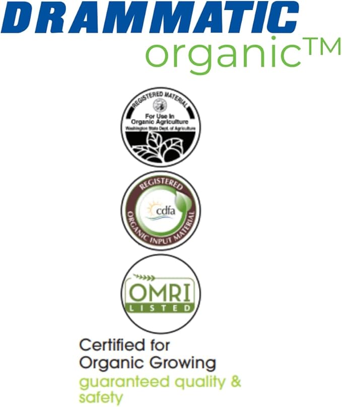 Dramm Drammatic® Organic™ Premium Fertilizer 4-4-1, Hydrolyzed Liquid Fish Fertilizer, for Vegetables, Flowers, and Fruits, 1 Gallon, OMRI Listed, Vegetable, Flowers, Fruit, 32 Ounce