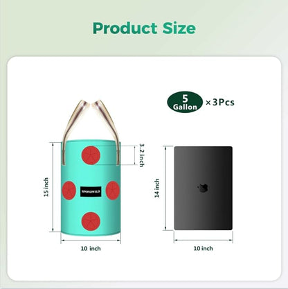 3 Pack Hanging Strawberry Planter Bags, 5 Gallon Hanging Grow Bags with Bottom Planting Hole, Thickened PE Strawberry Pot for Vegetables Herbs Tomatoes