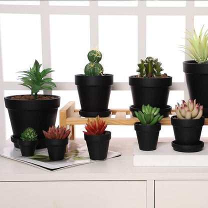 Yishang 1.9 Inch Tiny Black Terracotta Pots Pack of 72-Small Mini White Clay Pots with Drainage Holes Flower Nursery Terra Cotta Planter for Tiny Cactus,Herb,Succulent Plants,Crafts