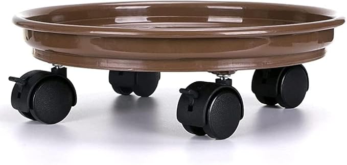 Yiting Plant Caddy with Wheels Heavy-Duty Rolling Plant Stand with Wheels Plant Dolly with Casters for Indoor and Outdoor Plant Roller Base Plant Saucer Mover (13 inch, Brown)
