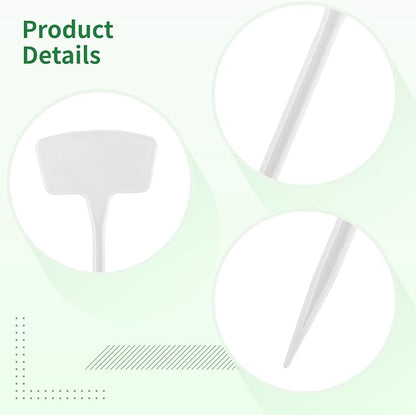 White Plant 100 Pcs Markers 27 Cm/10.63 in, Large for Outdoor Garden, T-Type Tags Waterproof Garden, Reusable Labels Plastic, Ideal Outdoor for Identification Plant