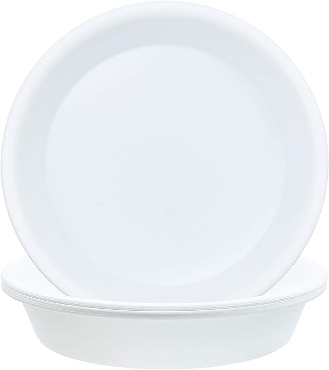 TITE 3 Pack Plant Saucer Heavy Duty Sturdy Drip Trays for Indoor and Outdoor (10 Inch, White)