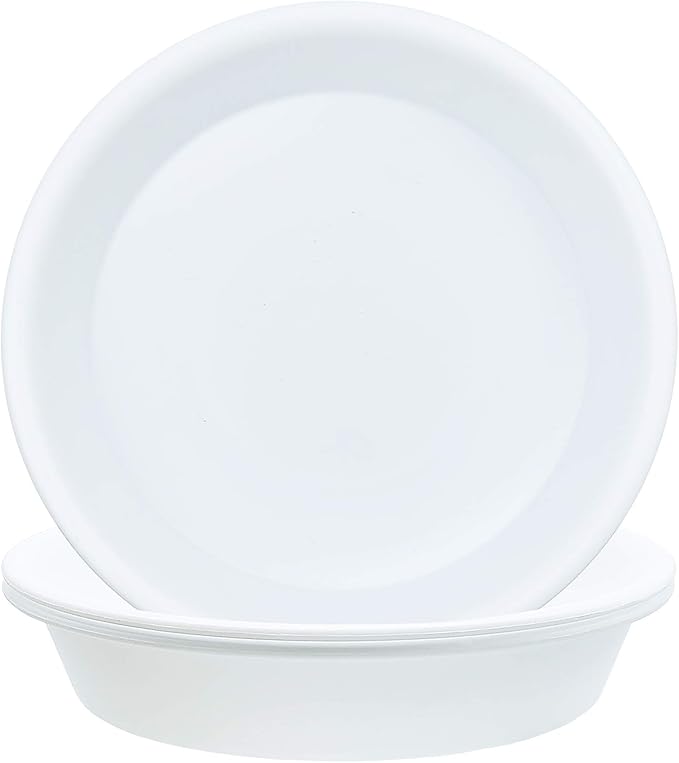 TITE 3 Pack Plant Saucer Heavy Duty Sturdy Drip Trays for Indoor and Outdoor (16 Inch, White)
