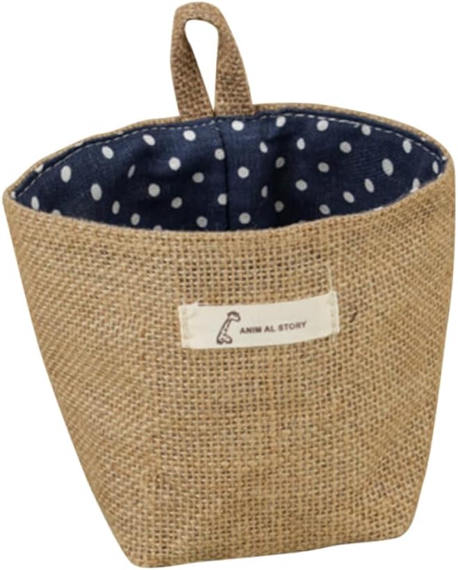 Mini Closet Bag Closet Hanging Bins Small Hanging Basket Wall Pocket Wall Hanging for Organizing Flower Pots Fabric Flower Pot Hanging Jute Bag Organizer Storage