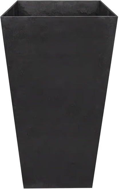 Tierra Verde 2-Pack Indoor & Outdoor Self-Watering Square Planters, Large, Sonata, Black - Planter Containers for Plants and Flowers - Gardening and Landscaping Accessories