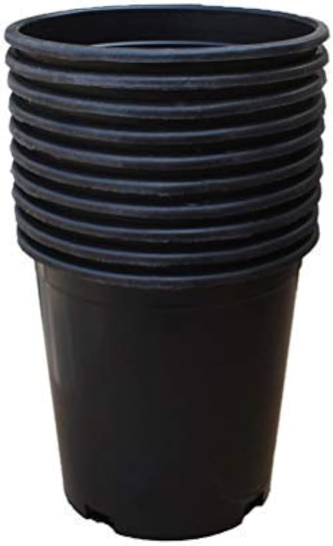 Nursery Pot 1 Gallon 1 Gal 2 Gal 3 Gal 5 Gal 7 Gal 10 Gal 15 Gal Nursery Container Injection Molded Pot Fit for Plants Soil Growers or Hydroponics (10,1 Gallon)