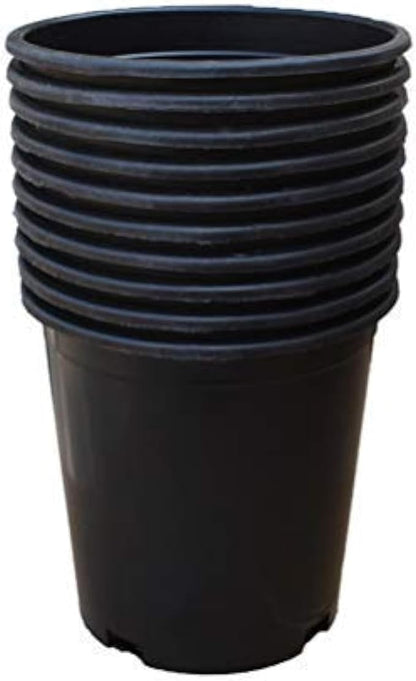 Nursery Pot 1 Gallon 1 Gal 2 Gal 3 Gal 5 Gal 7 Gal 10 Gal 15 Gal Nursery Container Injection Molded Pot Fit for Plants Soil Growers or Hydroponics (10,1 Gallon)