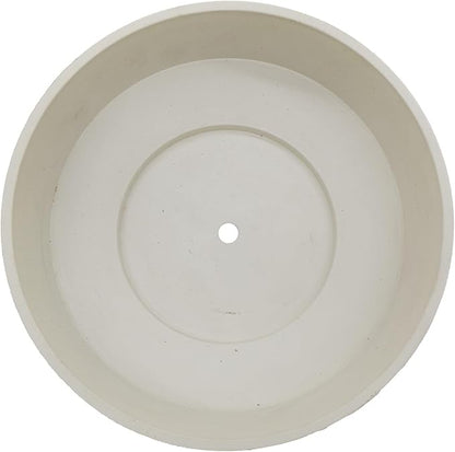 The HC Companies 8 Inch Round Plastic Succulent Capri Bowl Decorative Indoor Flower Succulent Planter Pot with Drain Plug Hole, Vanilla Bisque