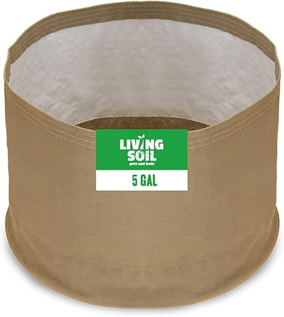 Sustainable Village Blumat Grow Bags - 5 Gallon Fabric Pots (5 Packs) for Plants - Breathable Waterproof Cloth Pots with MoistureLock Technology - Promotes Strong and Healthy Roots