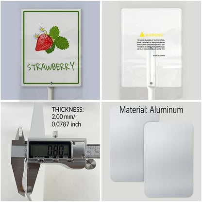 Strawberry Marker Yard Sign with Stakes 4.6in×6in, Sturdy Aluminum Yard Signs, Plant Markers for Vegetable Flowers Plants, Plant Labels Sign, Outdoor Garden Stakes Supplies for Plant