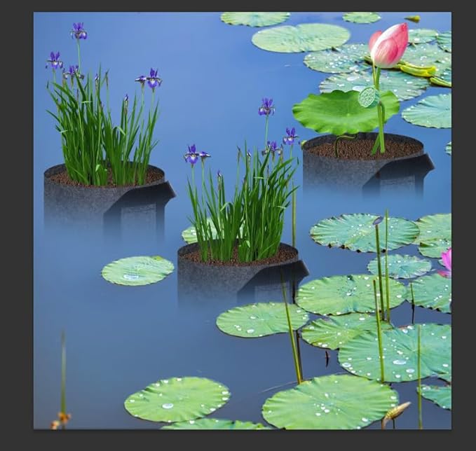 DECOHS 12 Pack Aquatic Plant Pots for Pond, Reusable Fabric Aquatic Plant Pots, Breathable Pond Plant Basket Grow Bags with Handles for Aquatic Plants, Bog Plant, Water Lily, Lotus, Flower (1 Gallon)