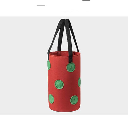 Ulalaza 2 PCS 13 Hole Strawberry Bags with Holes at The Bottom Hanging Planting Bags Hanging Strawberry Planting Bags 3 gallons 20cm*35cm/7.8inch*13.7inch