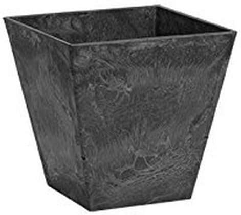 ArtStone 35068 Ella Square Planter, Black, 6-Inch, 6"