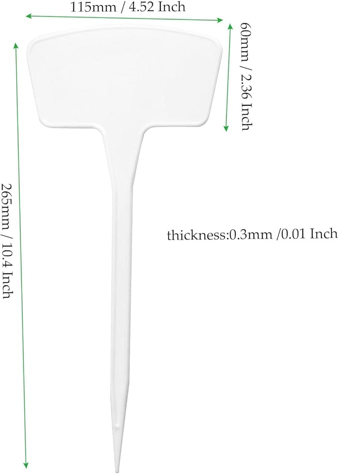 60 PCS 11 Inch Large Plant Labels, Waterproof Plastic Plant Tags, Lengthen T-Type Tags Nursery Garden Labels for Gardens, Greenhouses, Yards