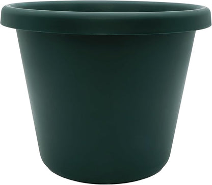 The HC Companies Classic Round Plastic Plant Pot w/Rolled Rim - Lightweight & UV Resistant Flower Pot for Herbs & More - Outdoor & Indoor Plant Pots w/Drainage (17 inch Evergreen, Pack of 1)