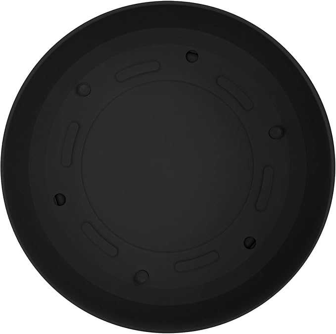 Bloem Mathers 6" Black Round Modern Resin Garden Planter Pot with Drainage Holes and Removable Saucer Tray Included