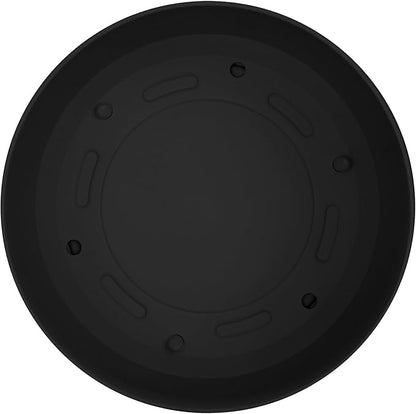 Bloem Mathers 6" Black Round Modern Resin Garden Planter Pot with Drainage Holes and Removable Saucer Tray Included